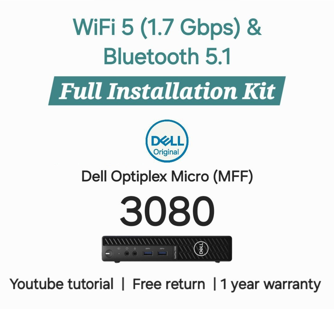 Dell Wireless Kit for 3080 Micro PC Dual Band WiF & Bluetooth Installation
