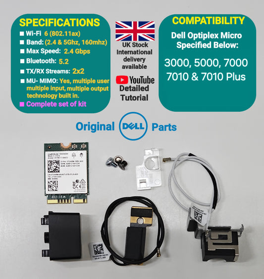 WiFi 6 and Bluetooth Installation Kit For DELL OptiPlex 3000 5000  7000 and 7010