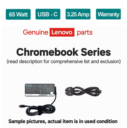 Genuine Lenovo 65W USB-C AC Adapter Power Charger ThinkPad Chromebook 20V 3.25A
