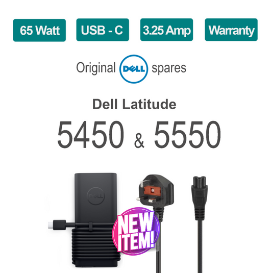 Genuine Dell Latitude 5550  5450  65W USB C Laptop Charger Power AC Adapter