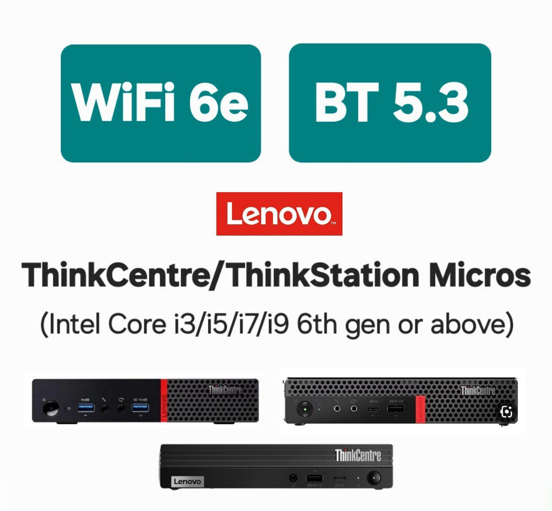 Lenovo Full  WiFi 6e Kit + Bluetooth 5.3 For ThinkCentre & ThinkStation Micro