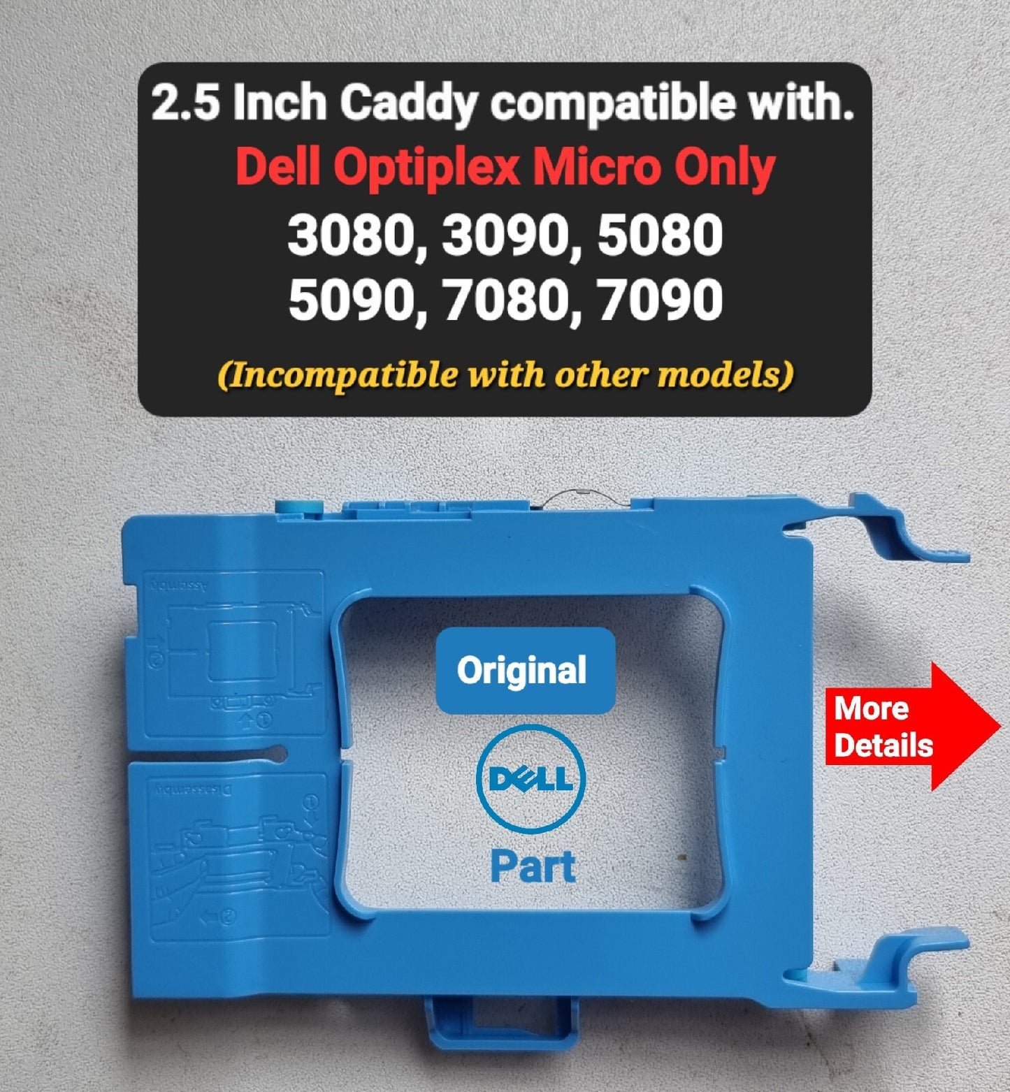 Dell OptiPlex Micro Form Factor MFF 2.5" HDD Blue Caddy Tray 