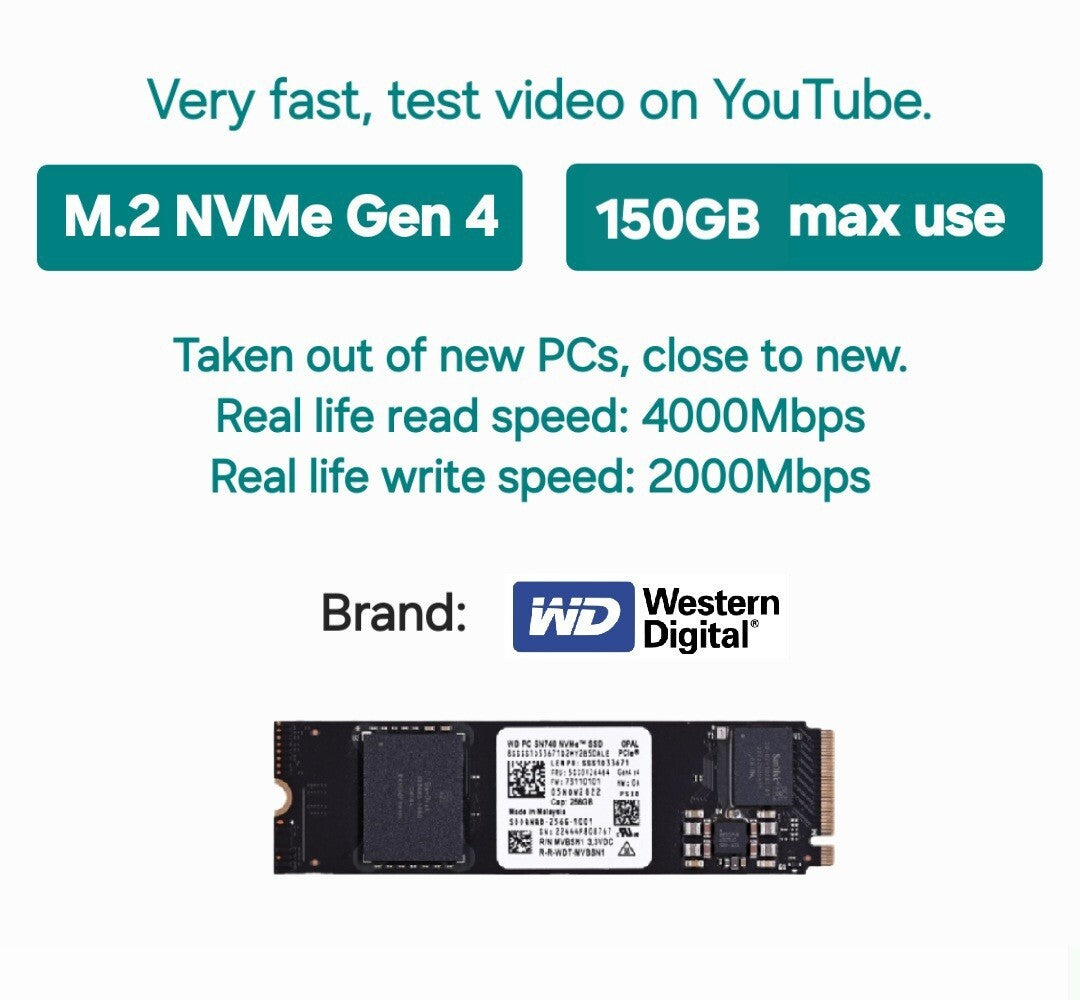 Western Digital 256GB M.2 NVMe PCIE GEN4 SSD Fast & Cheap