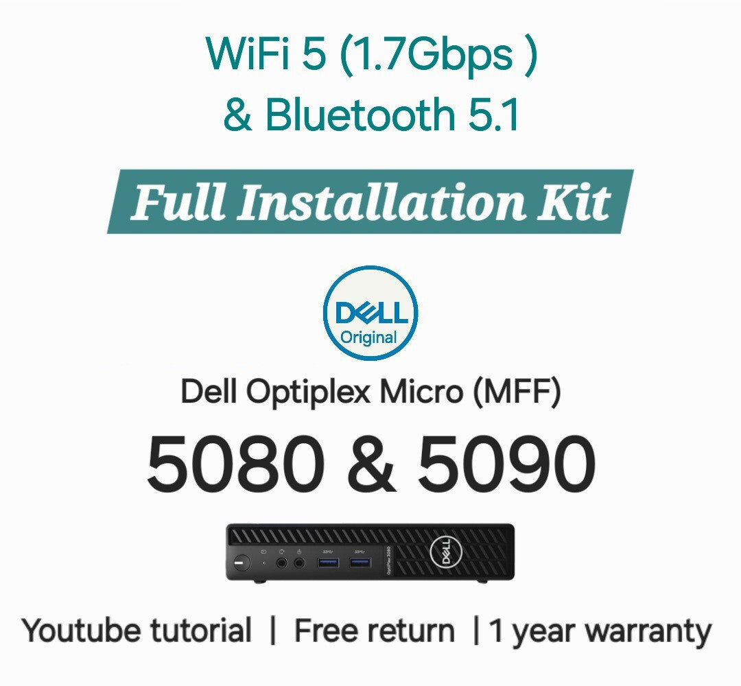 Dell OptiPlex Micro 5080 5090 Micro Wireless Kit WiFi & Bluetooth Installation