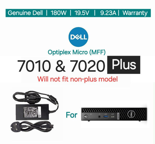 Genuine Dell 180 Watt AC Power Adapter for Dell OptiPlex Micro 7010 & 7020 Plus