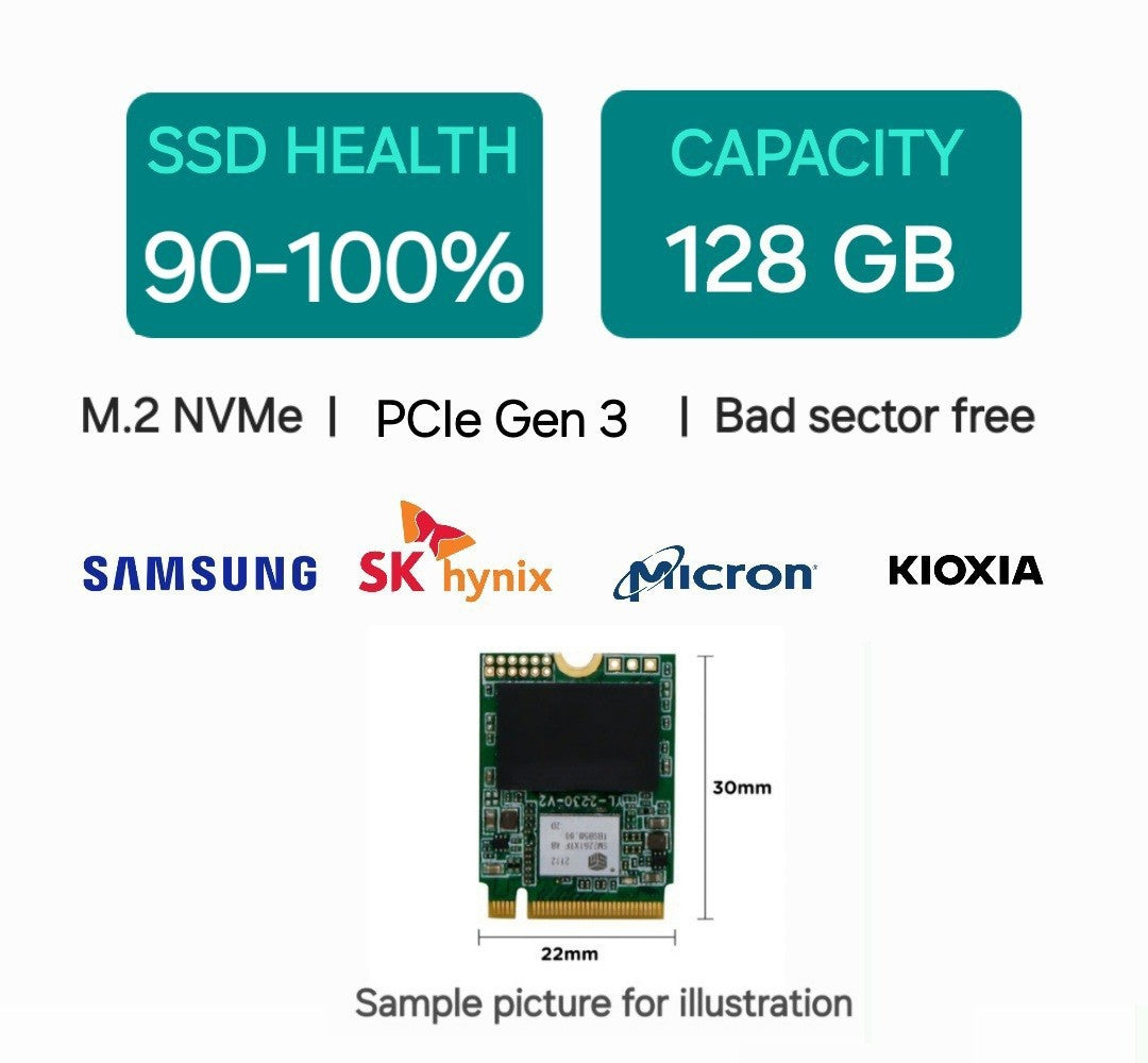 128GB M.2 2230 NVMe SSD Solid State Drive Samsung  Kioxia SK Hynix