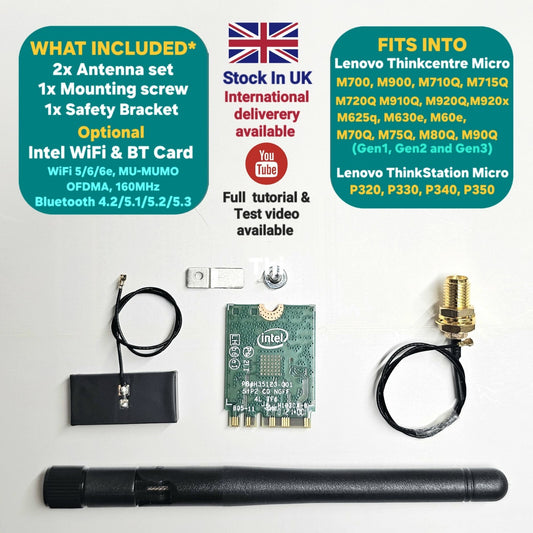 WiFi & Bluetooth Kit for Lenovo ThinkCentre & ThinkStation Micro