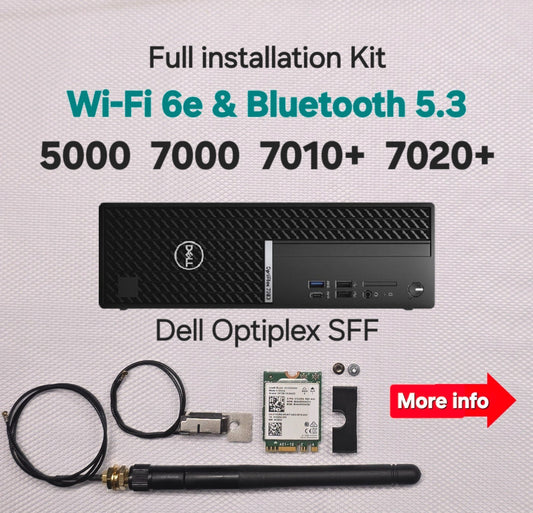 WiFi 6e & Bluetooth Wireless Kit for Dell OptiPlex SFF 5000 7000  7010 7020 PLUS