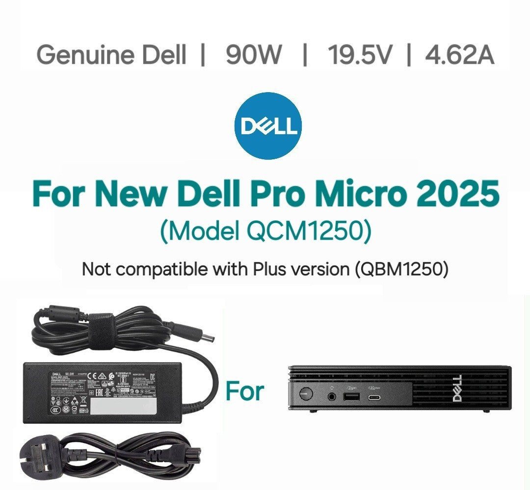 Genuine Dell Pro Micro QCM1255 90W AC Adapter PSU
