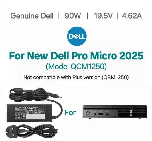 Genuine Dell Pro Micro QCM1255 90W AC Adapter PSU