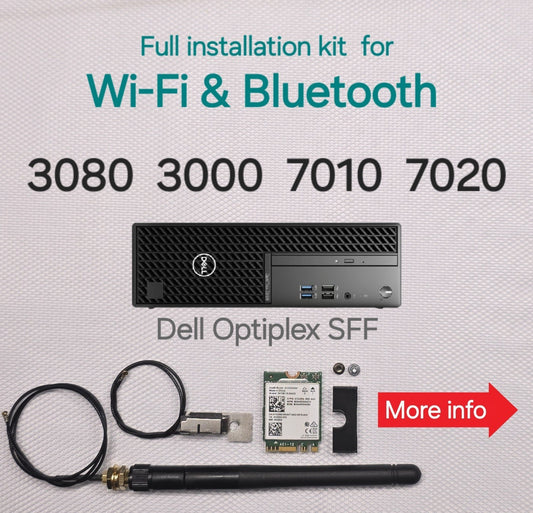 Wireless Kit for Bluetooth & WiFi  Dell OptiPlex SFF 3080 3000 7010 7020