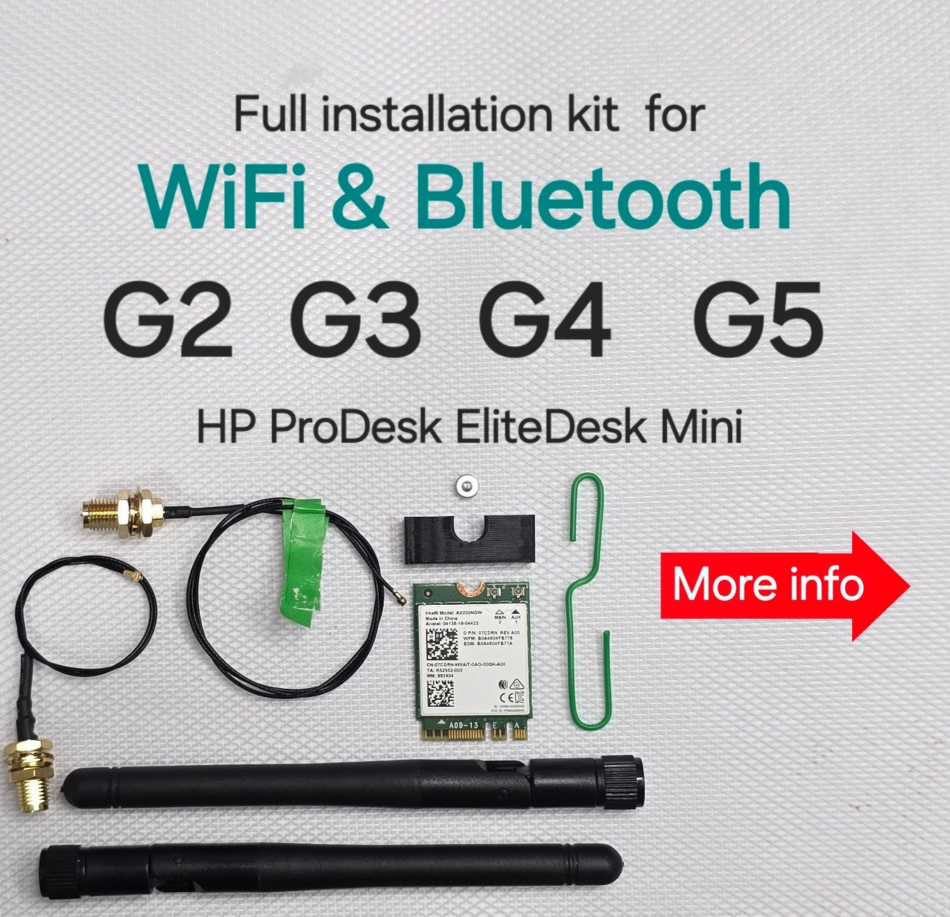 Wireless WiFi and Bluetooth  Kit for HP EliteDesk & ProDesk Micro Mini Tiny PCs