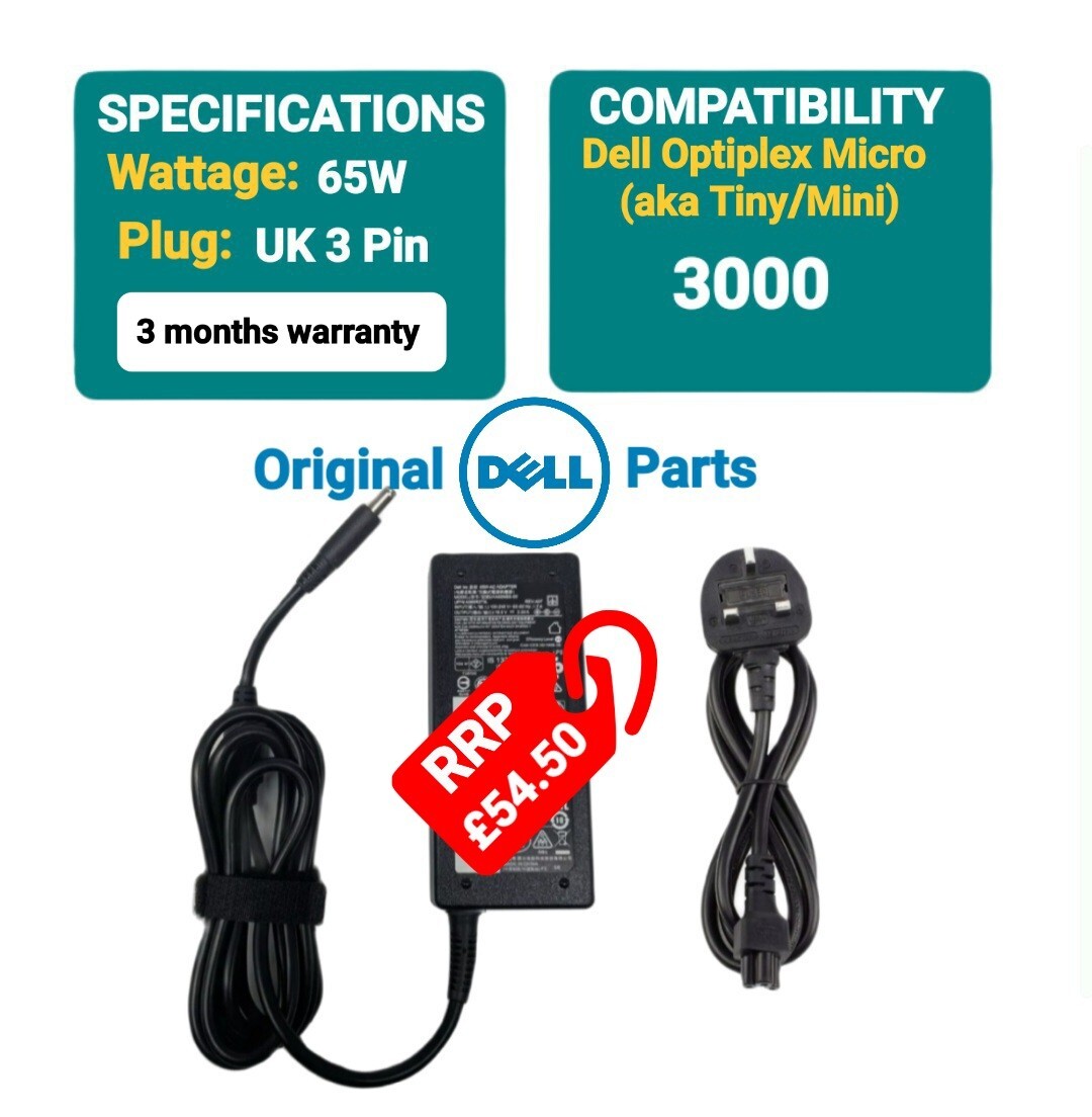 65W GENUINE DELL OPTIPLEX Micro 3000 PSU Power Supply AC Adapter