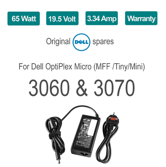 GENUINE DELL OPTIPLEX Micro 3060 & 3070 PSU Power Supply Adapter ■ 65W UK