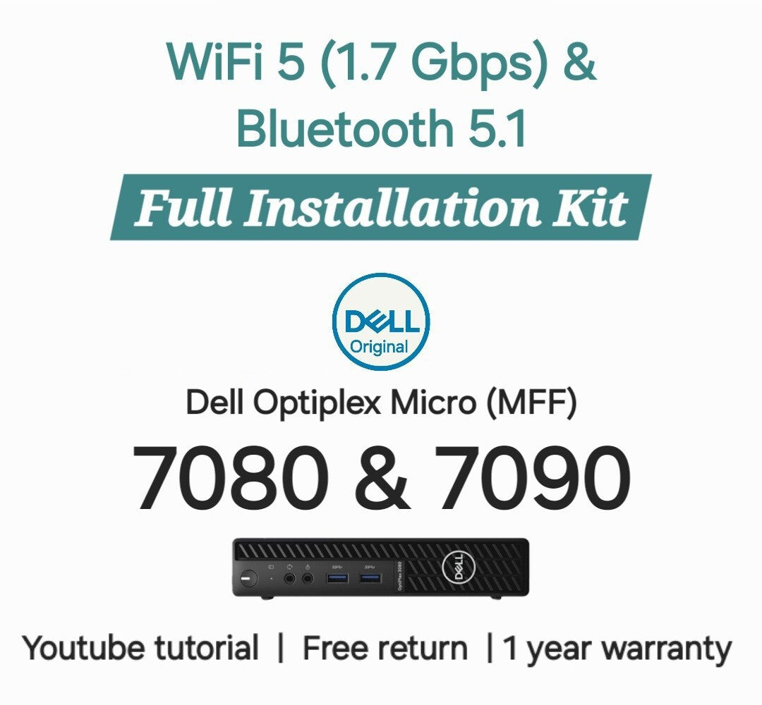Dell OptiPlex Micro 7080 7090 Micro Wireless Kit WiFi & Bluetooth Installation