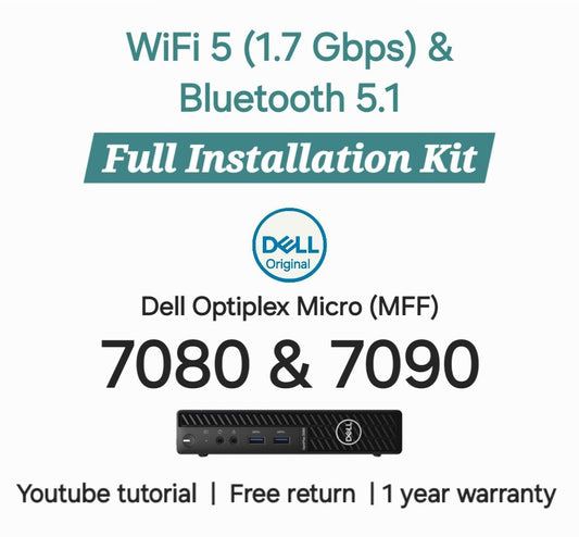 Dell OptiPlex Micro 7080 7090 Micro Wireless Kit WiFi & Bluetooth Installation