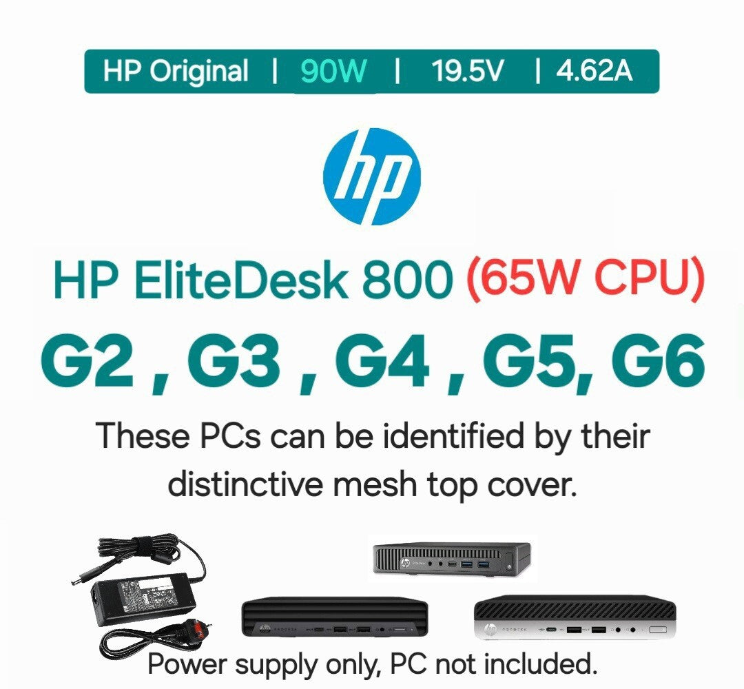 Genuine HP 90W AC Power Supply Adapter PSU for EliteDesk 800 65W Desktop Mini PC