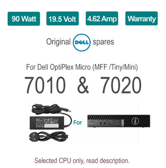 Original Dell  7010 7020 AC Adapter Power Charger PSU 90W UK