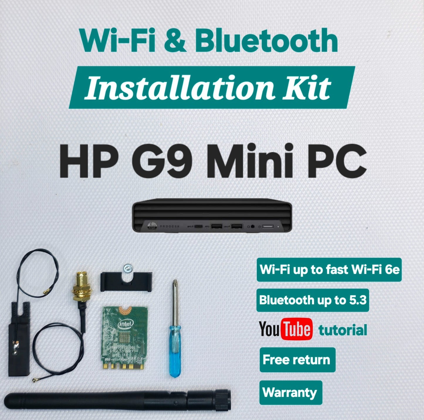 HP Pro & Elite 400 600 800 G9 Desktop Mini PC Wireless WiFi & Bluetooth Kit