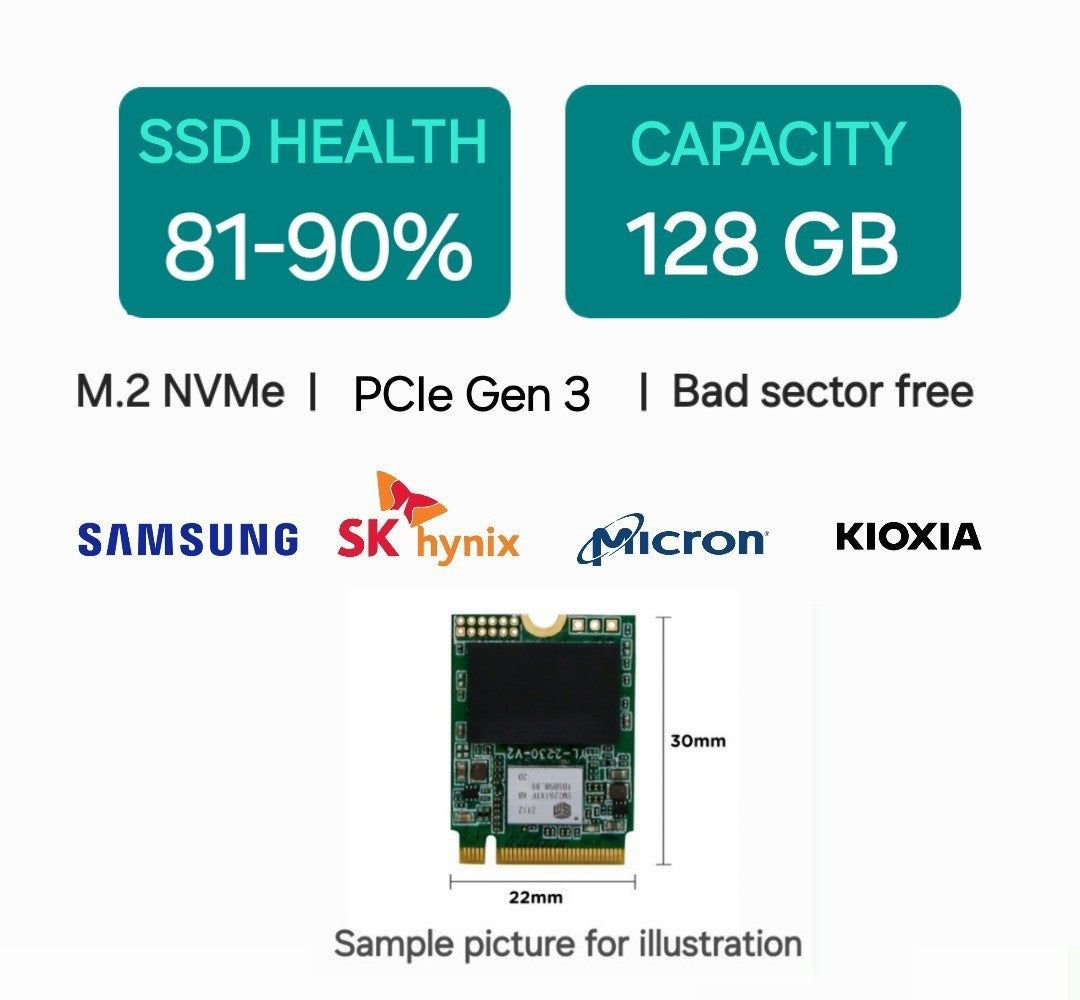 128GB NVMe M.2 2230 SSD NVMe Solid State Drive Samsung Hynix Kioxia