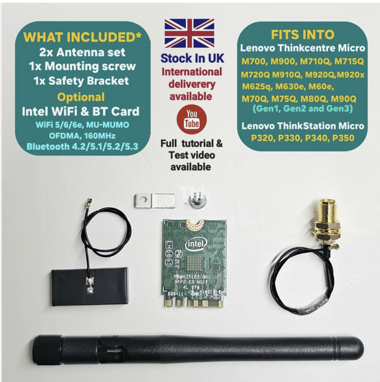WiFi & Bluetooth Kit for Lenovo ThinkCentre & ThinkStation Micro