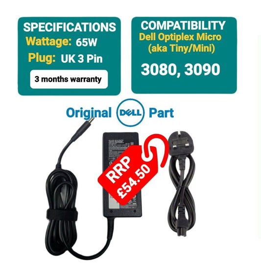 GENUINE DELL OPTIPLEX Micro 3080 3090 PSU Power Supply Adapter ■ 65W UK